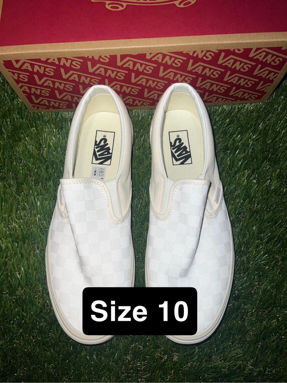 Vans checkboard slip ons